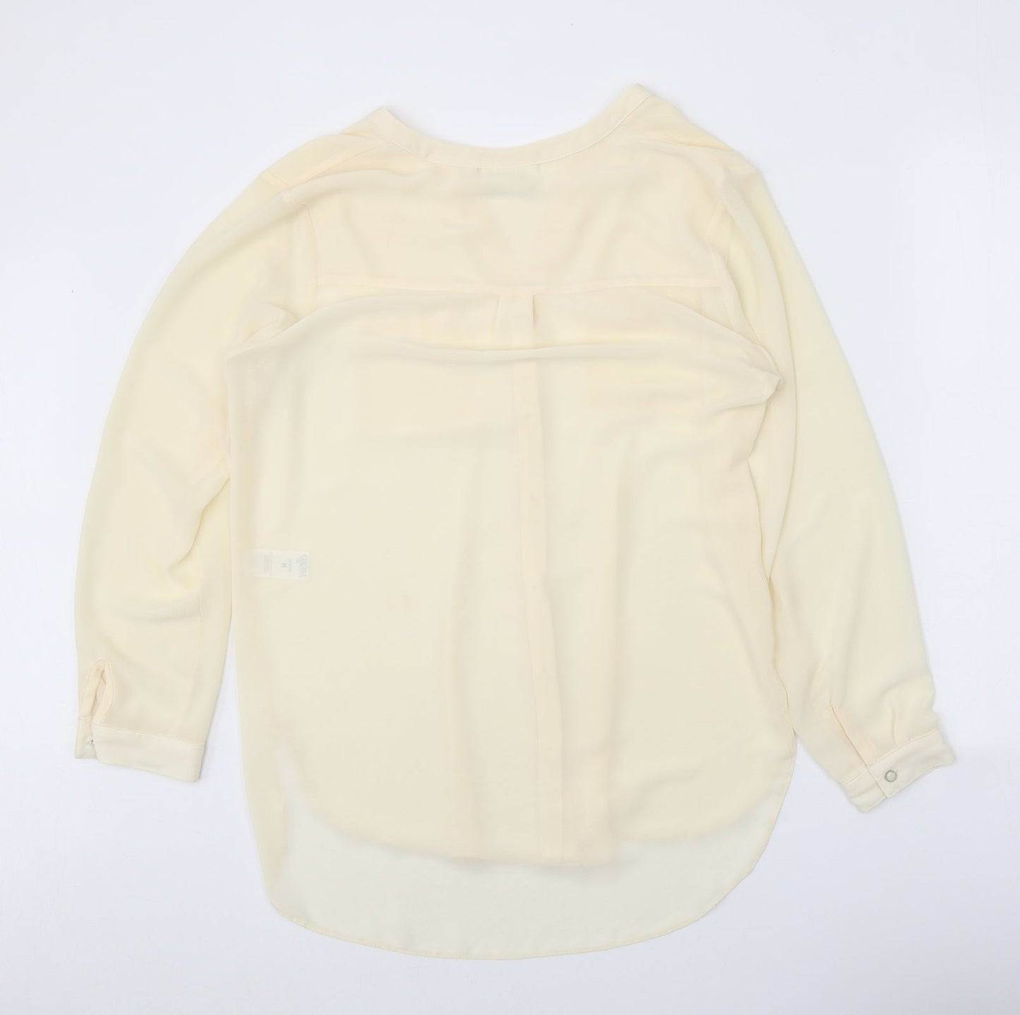 Wallis Womens Beige Polyester Basic Button-Up Size M V-Neck