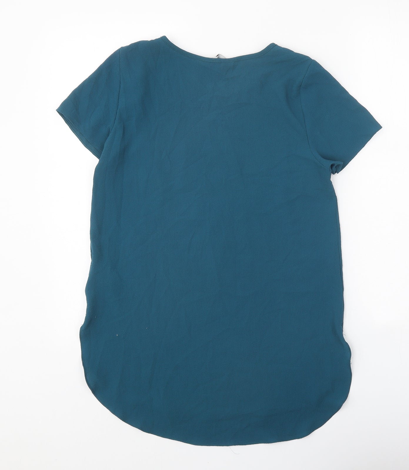 New Look Womens Blue Polyester Basic Blouse Size 6 Round Neck