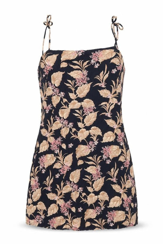 Womens Black Floral Viscose Mini Size L Square Neck Zip