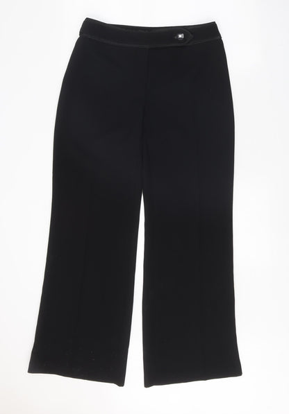 Principles Womens Black Polyester Trousers Size 10 Regular Zip