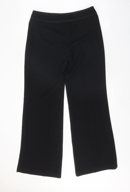 Principles Womens Black Polyester Trousers Size 10 Regular Zip