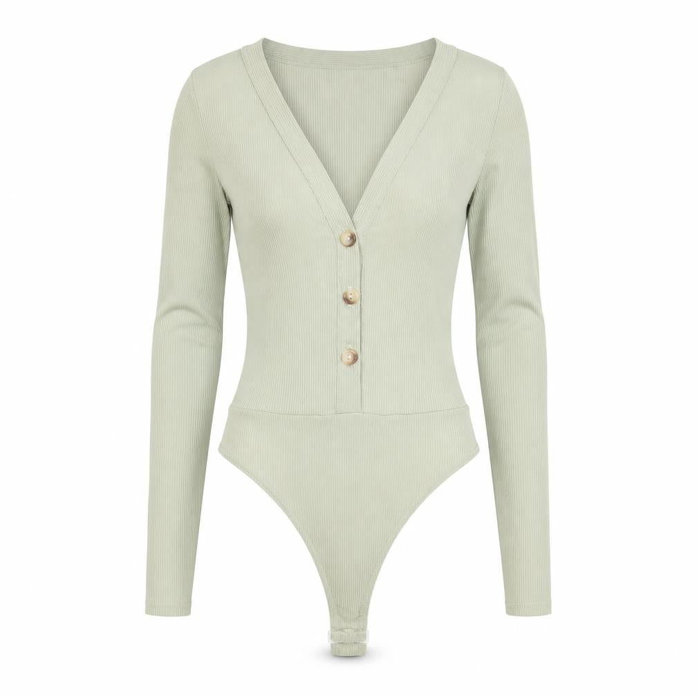 PRETTYLITTLETHING Womens Green Polyester Bodysuit One-Piece Size 4 Snap