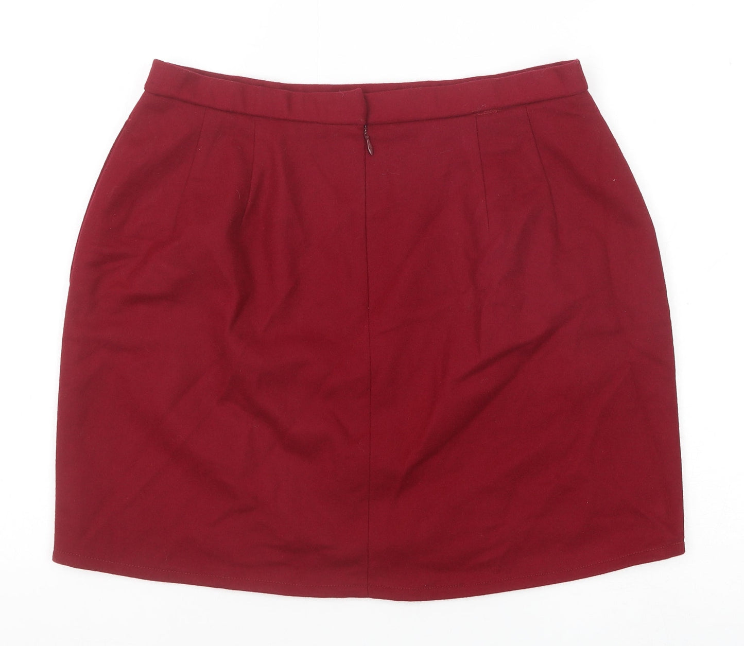 Pendleton Womens Red Wool Straight & Pencil Skirt Size M Zip