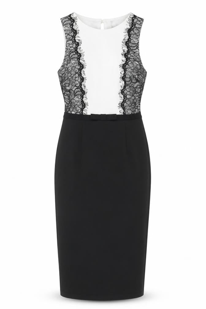 ASOS Womens Black Colourblock Polyester A-Line Size 8 Round Neck Zip