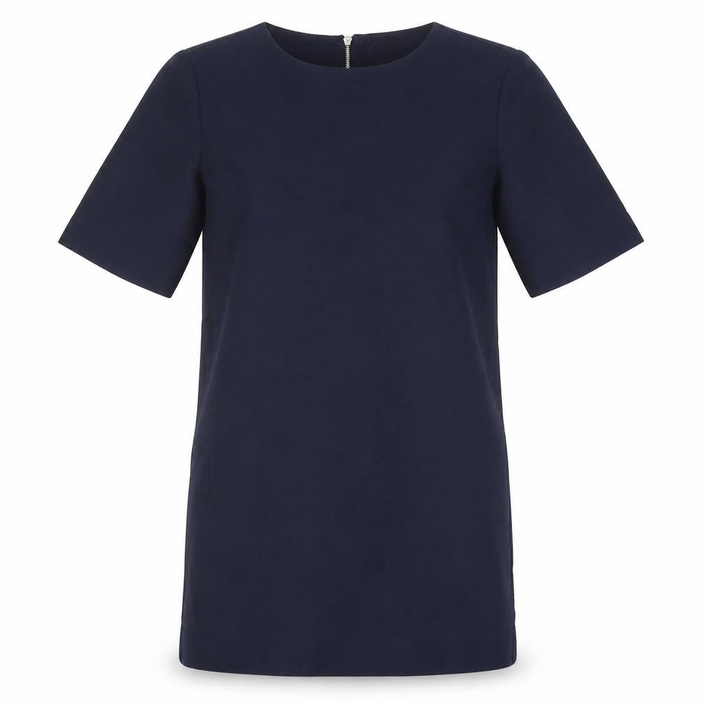 Gap Womens Blue Polyester Shift Size 4 Round Neck Zip
