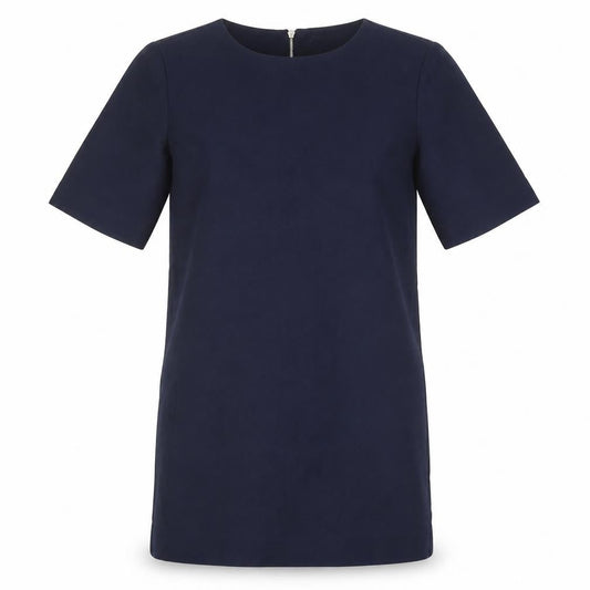 Gap Womens Blue Polyester Shift Size 4 Round Neck Zip