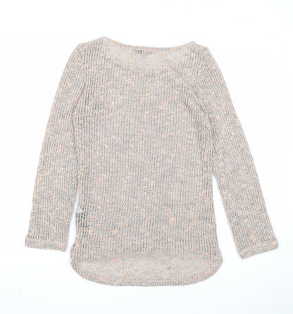 Next Womens Pink Round Neck Acrylic Pullover Jumper Size 6