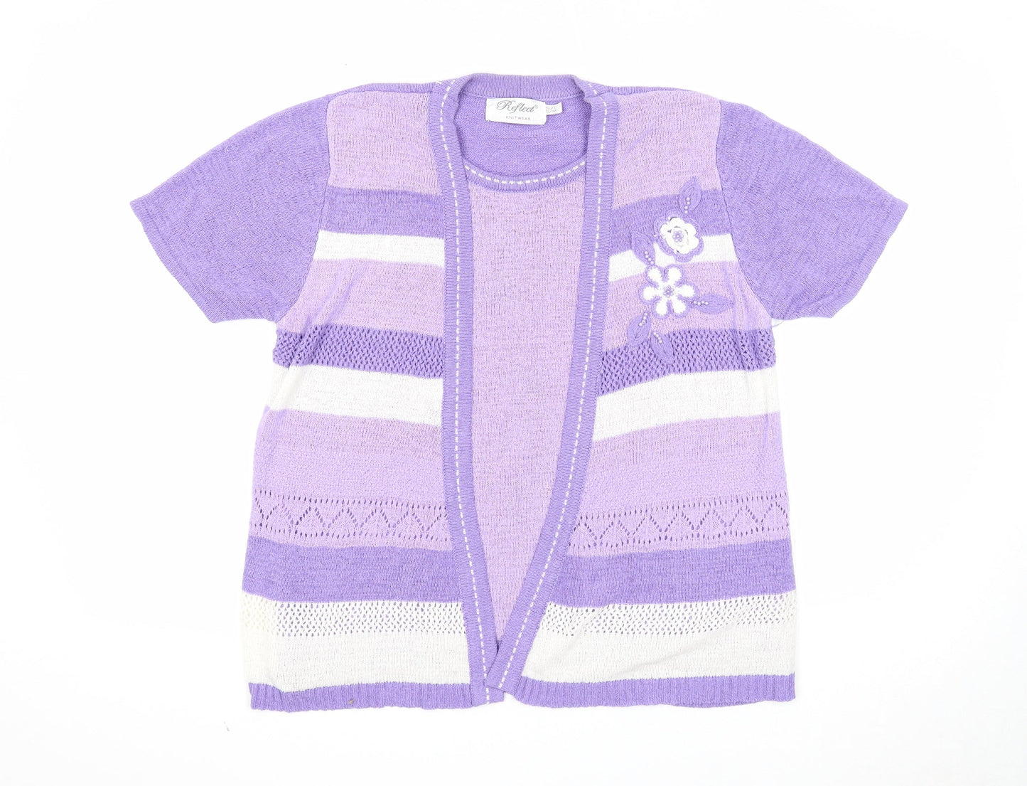 Reflect Womens Purple Round Neck Geometric Acrylic Pullover Jumper Size S - Twin Set