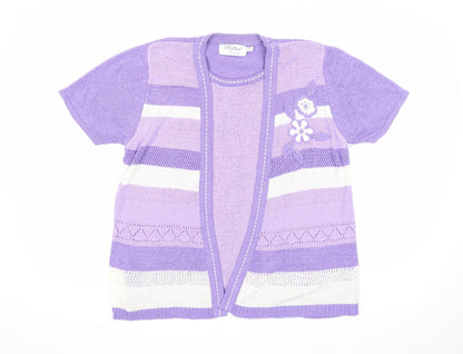 Reflect Womens Purple Round Neck Geometric Acrylic Pullover Jumper Size S - Twin Set