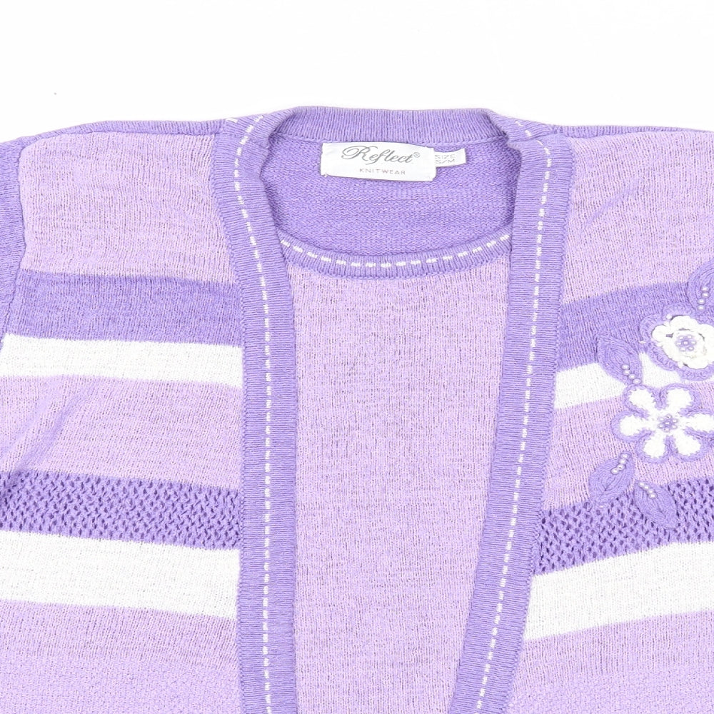 Reflect Womens Purple Round Neck Geometric Acrylic Pullover Jumper Size S - Twin Set