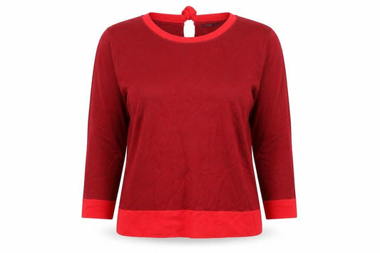 Roman Womens Red Round Neck Viscose Pullover Jumper Size 14
