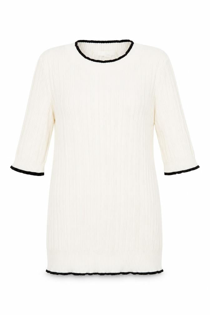 H&M Womens White Round Neck Viscose Pullover Jumper Size M