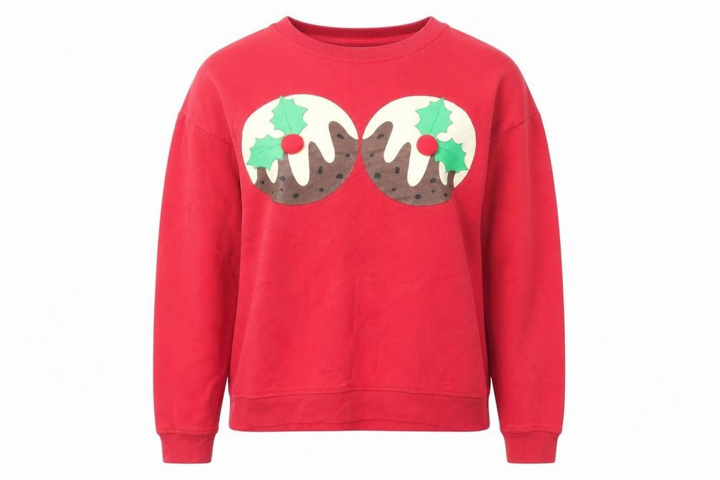 Atmosphere Womens Red Cotton Pullover Sweatshirt Size 12 Pullover - Christmas