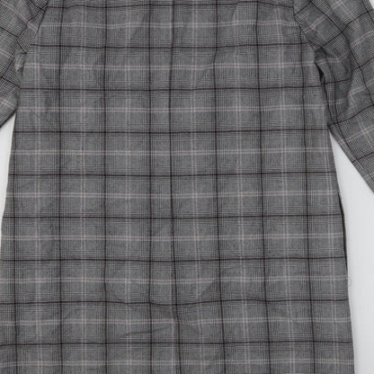 Next Womens Black Plaid Polyester Shift Size 10 Scoop Neck Zip