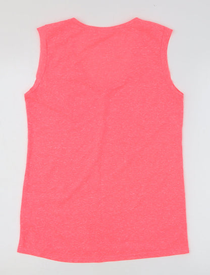 River Island Womens Pink Polyester Basic Tank Size 8 V-Neck
