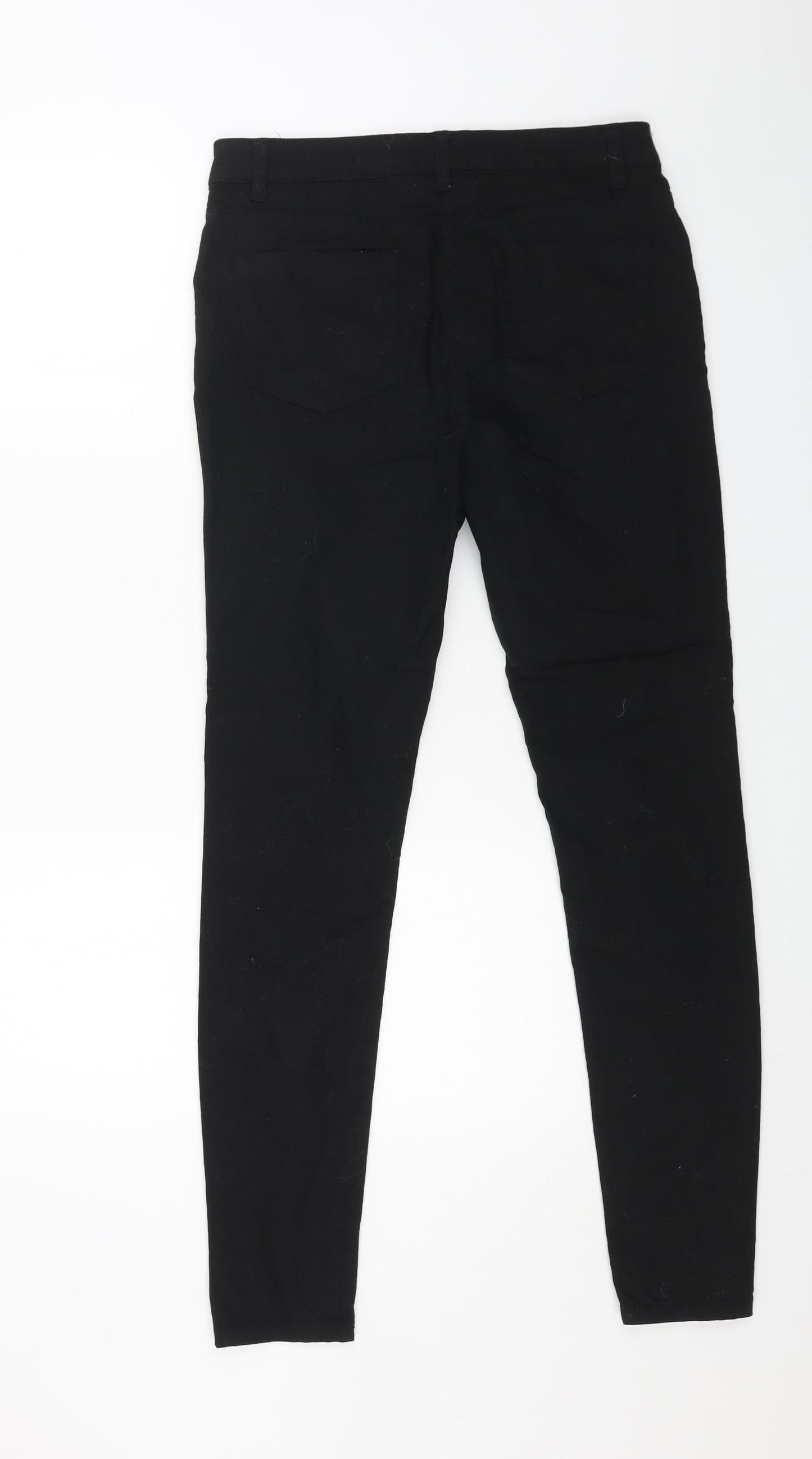Denim Womens Black Cotton Skinny Jeans Size 12 L30 in Regular Button