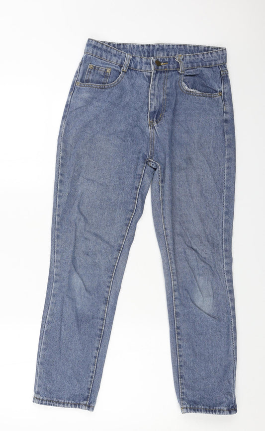 Preworn Womens Blue Cotton Straight Jeans Size 30 in L27 in Regular Button