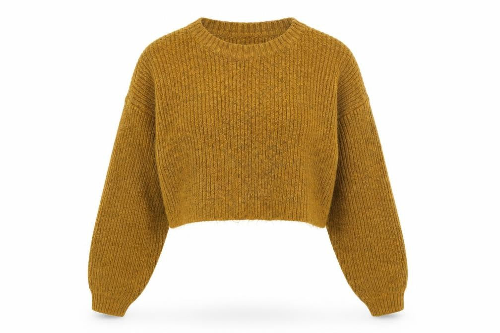 New Look Womens Yellow Round Neck Acrylic Pullover Jumper Size S