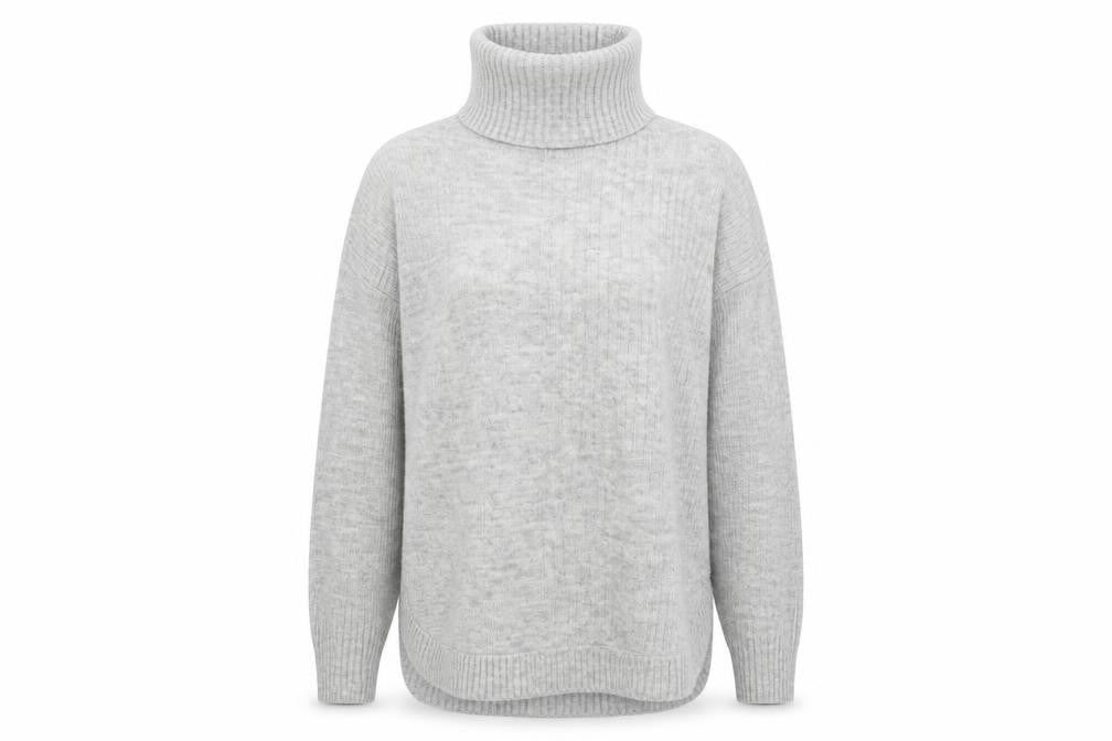 Wallis Womens Grey Roll Neck Acrylic Pullover Jumper Size S - Ribbed