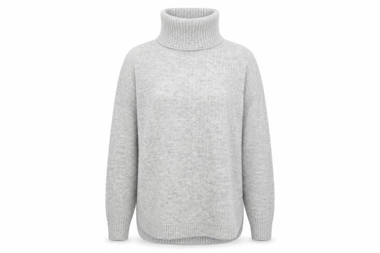 Wallis Womens Grey Roll Neck Acrylic Pullover Jumper Size S - Ribbed