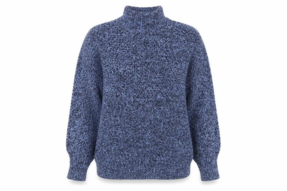 NEXT Womens Blue High Neck Cotton Pullover Jumper Size S