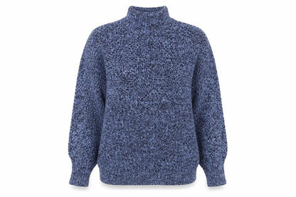 Next Womens Blue High Neck Cotton Pullover Jumper Size S