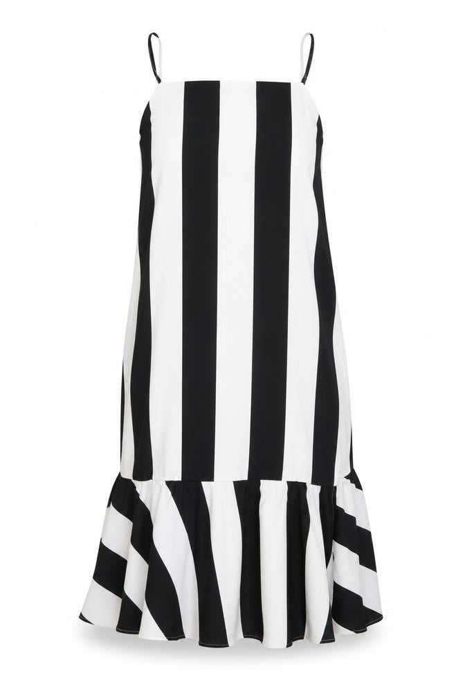 COLLUSION Womens Black Striped Polyester A-Line Size 8 Square Neck Pullover