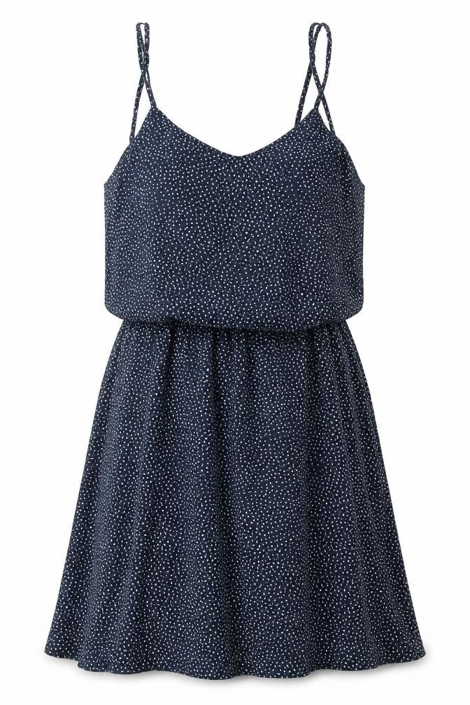 H&M Womens Black Geometric Viscose Tank Dress Size 6 V-Neck Pullover