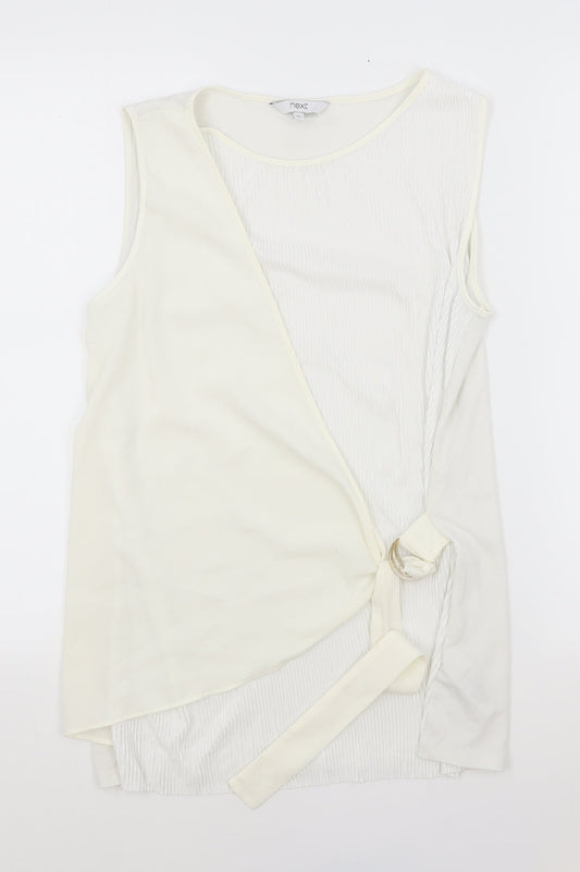 NEXT Womens Ivory Polyester Wrap Tank Size 12 Boat Neck