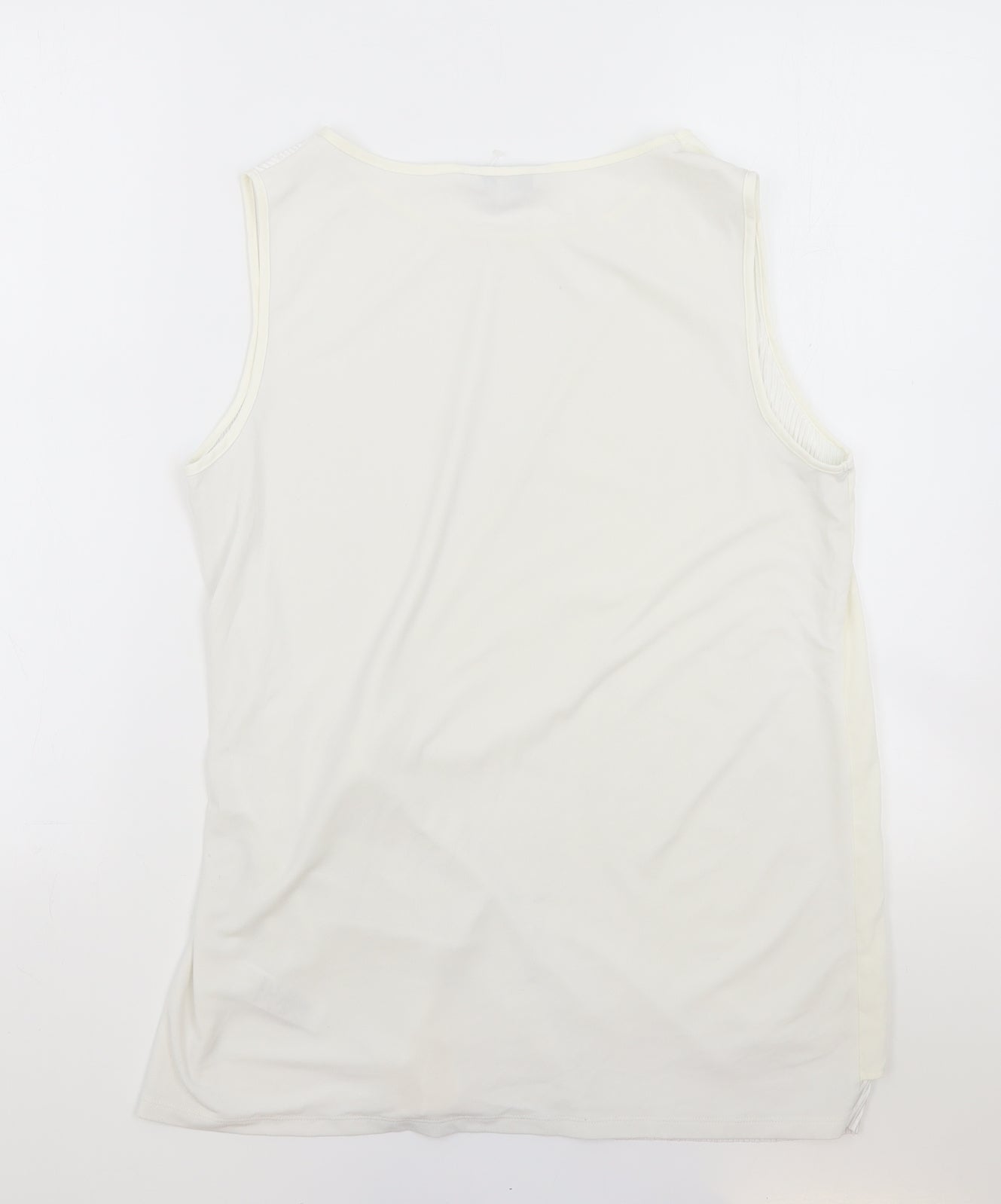 NEXT Womens Ivory Polyester Wrap Tank Size 12 Boat Neck