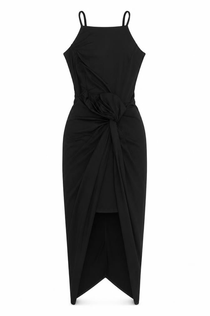 Miss Selfridge Womens Black Polyester A-Line Size 4 Square Neck Pullover