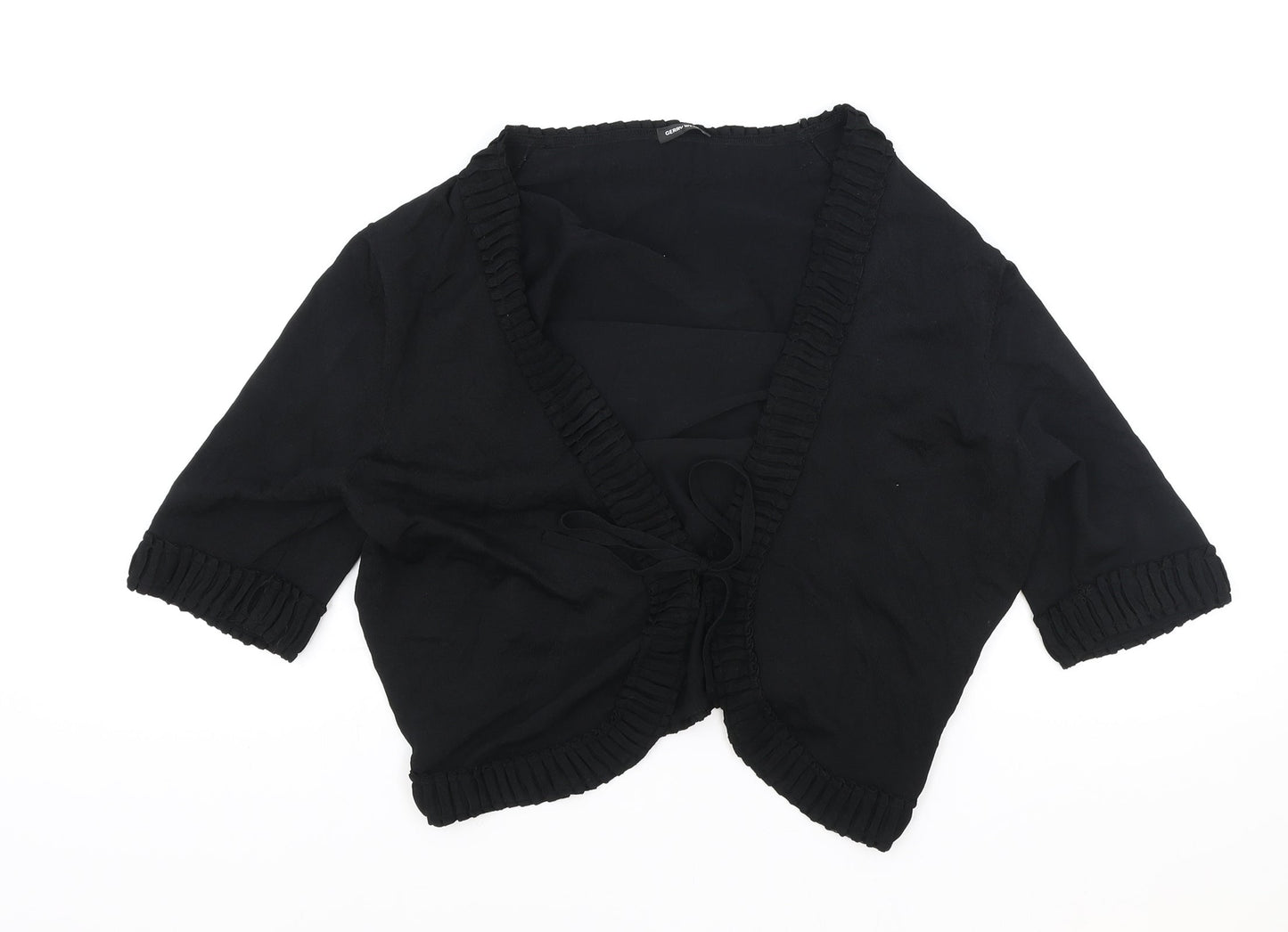 Gerry Weber Womens Black V-Neck Polyester Cardigan Jumper Size 20