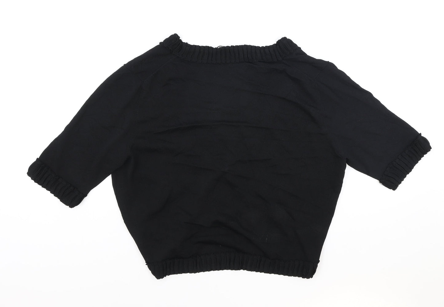 Gerry Weber Womens Black V-Neck Polyester Cardigan Jumper Size 20