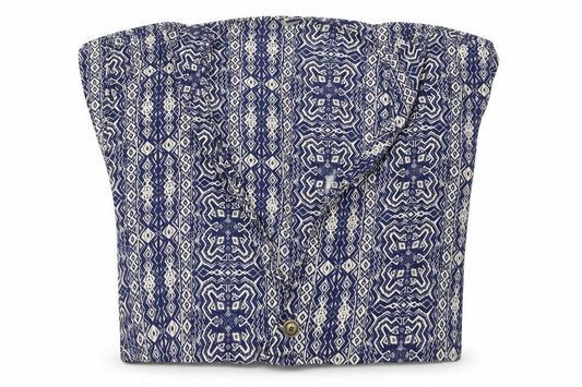 Marks and Spencer Womens Blue Geometric Modal Basic Blouse Size 14 V-Neck