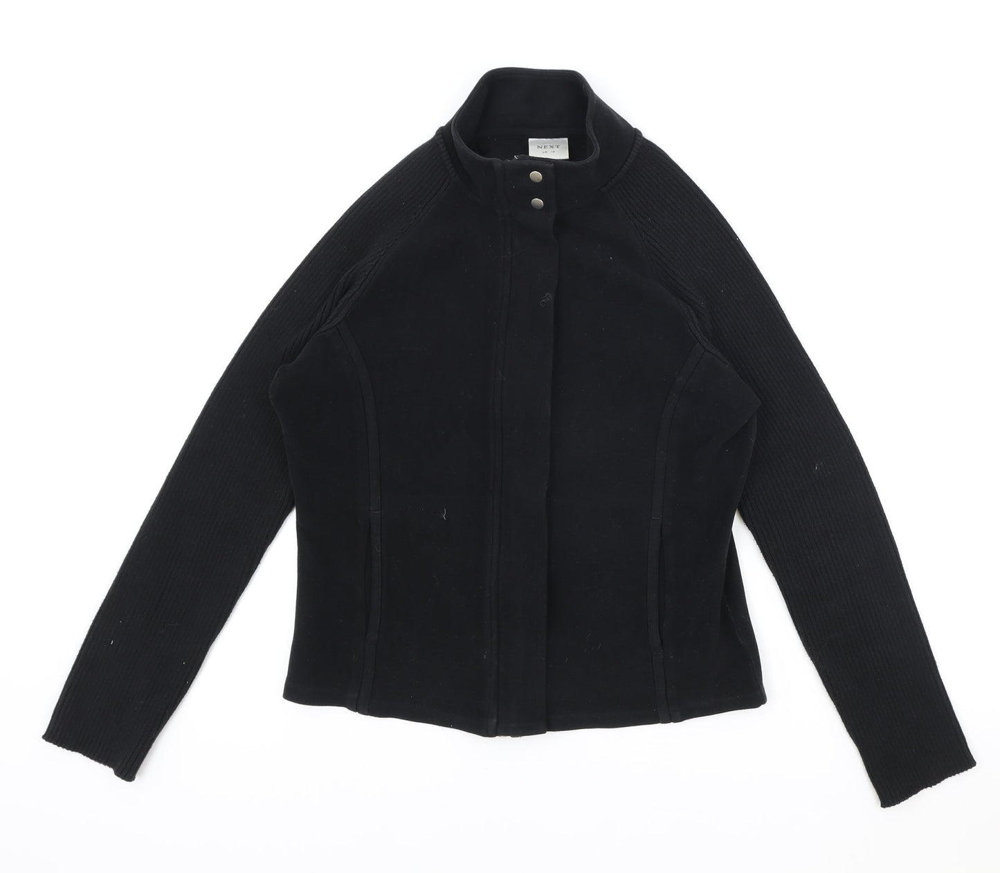 NEXT Womens Black Cotton Full Zip Sweatshirt Size 12 Zip