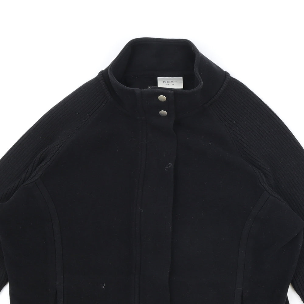 NEXT Womens Black Cotton Full Zip Sweatshirt Size 12 Zip