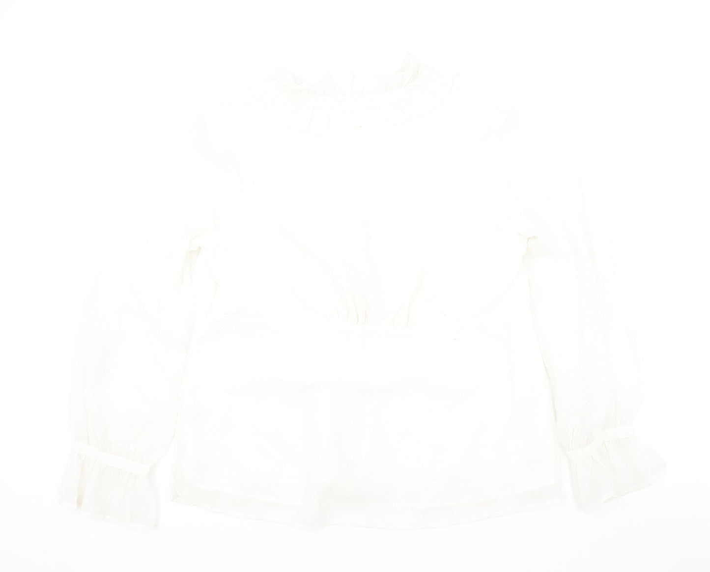 Moda Womens Ivory Polyester Basic Button-Up Size 16 V-Neck