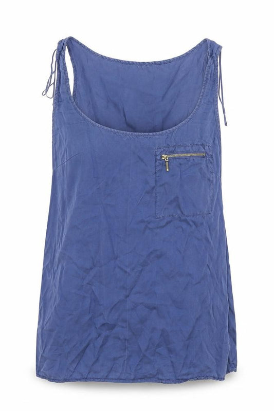 Zara Womens Blue Polyester Basic Tank Size M Scoop Neck