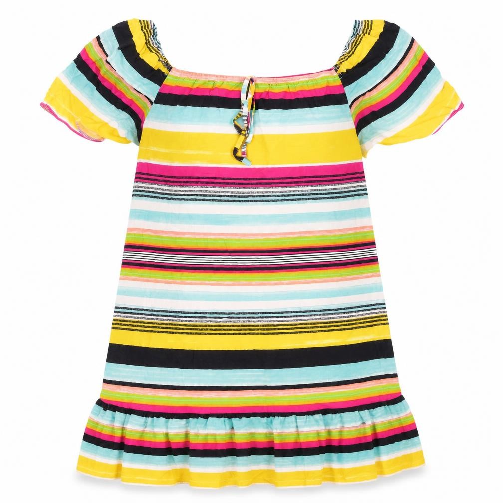 Matalan Womens Multicoloured Striped Viscose A-Line Size 10 Square Neck Pullover