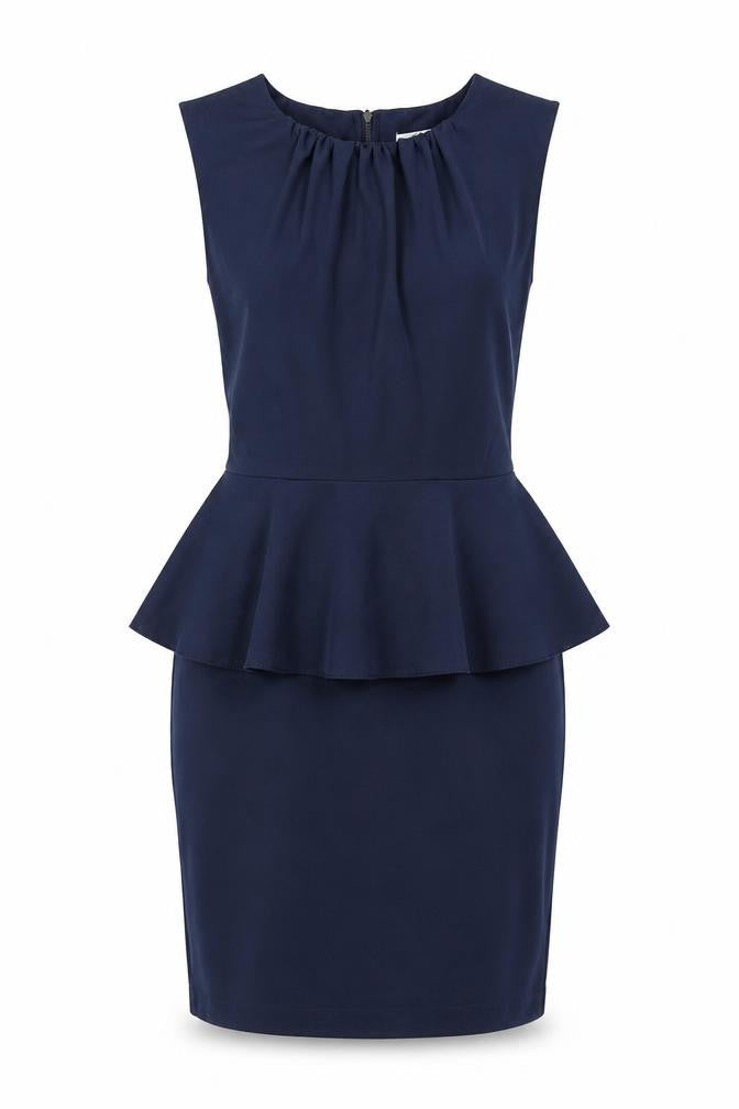 Closet Womens Blue Polyester Bodycon Size 10 Round Neck Zip