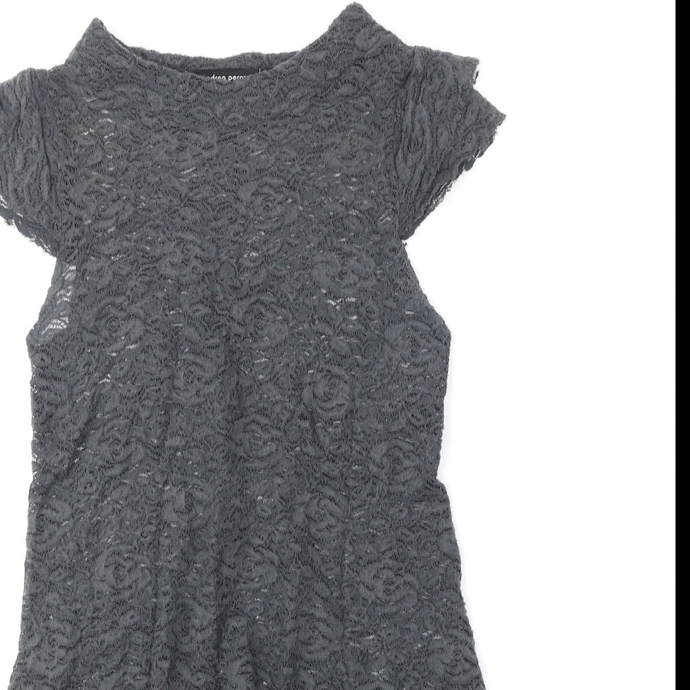 Andrea Perazzo Womens Grey Polyester A-Line Size S Round Neck Pullover
