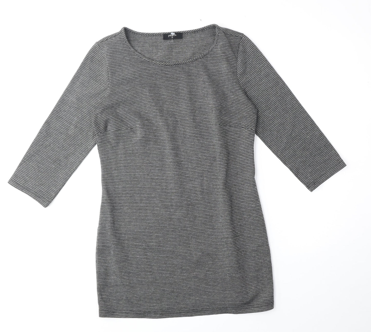 Papaya Womens Grey Polyester Shift Size 10 Scoop Neck Pullover