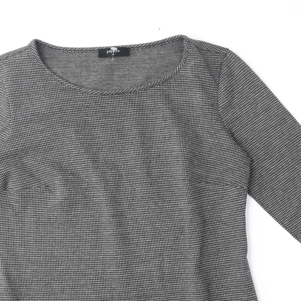 Papaya Womens Grey Polyester Shift Size 10 Scoop Neck Pullover