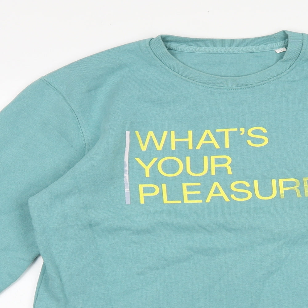 Preworn Mens Green Cotton Pullover Sweatshirt Size L - What's your pleasure?