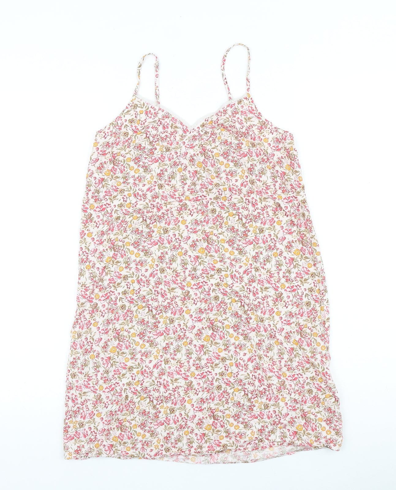 Primark Womens Multicoloured Floral 100% Cotton A-Line Size XS V-Neck Pullover