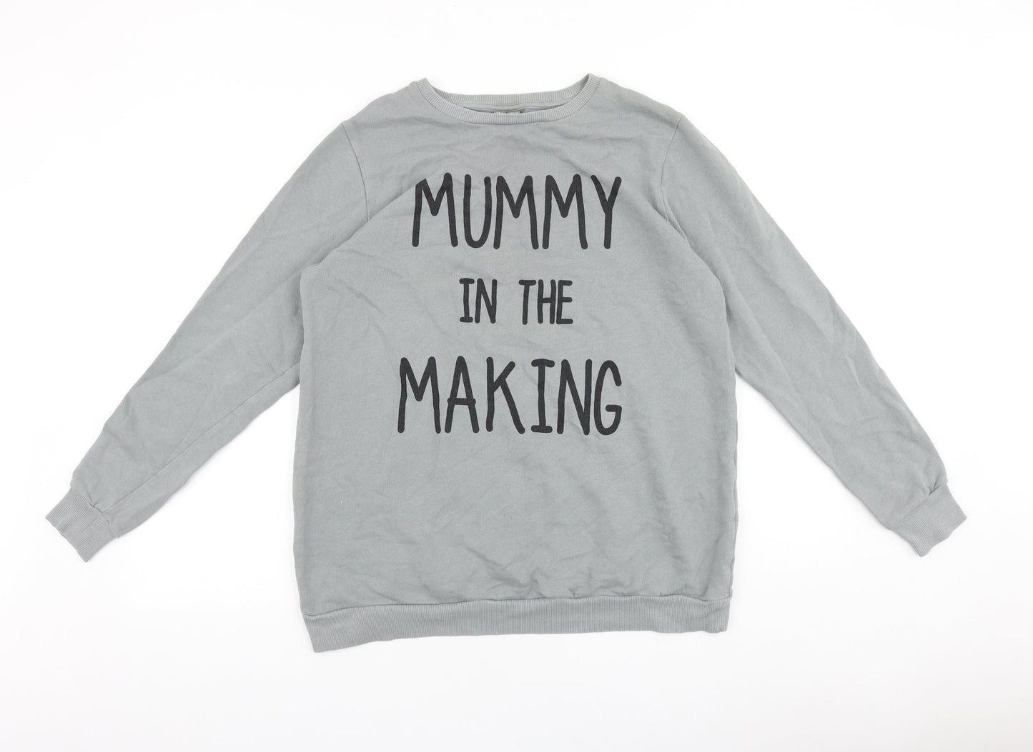 ASOS Womens Grey Cotton Pullover Sweatshirt Size 12 Pullover - Mummy in the Making