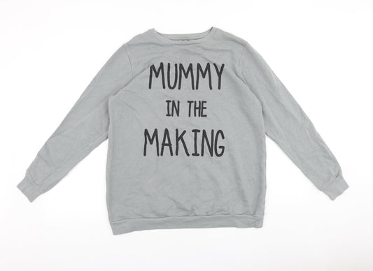 ASOS Womens Grey Cotton Pullover Sweatshirt Size 12 Pullover - Mummy in the Making