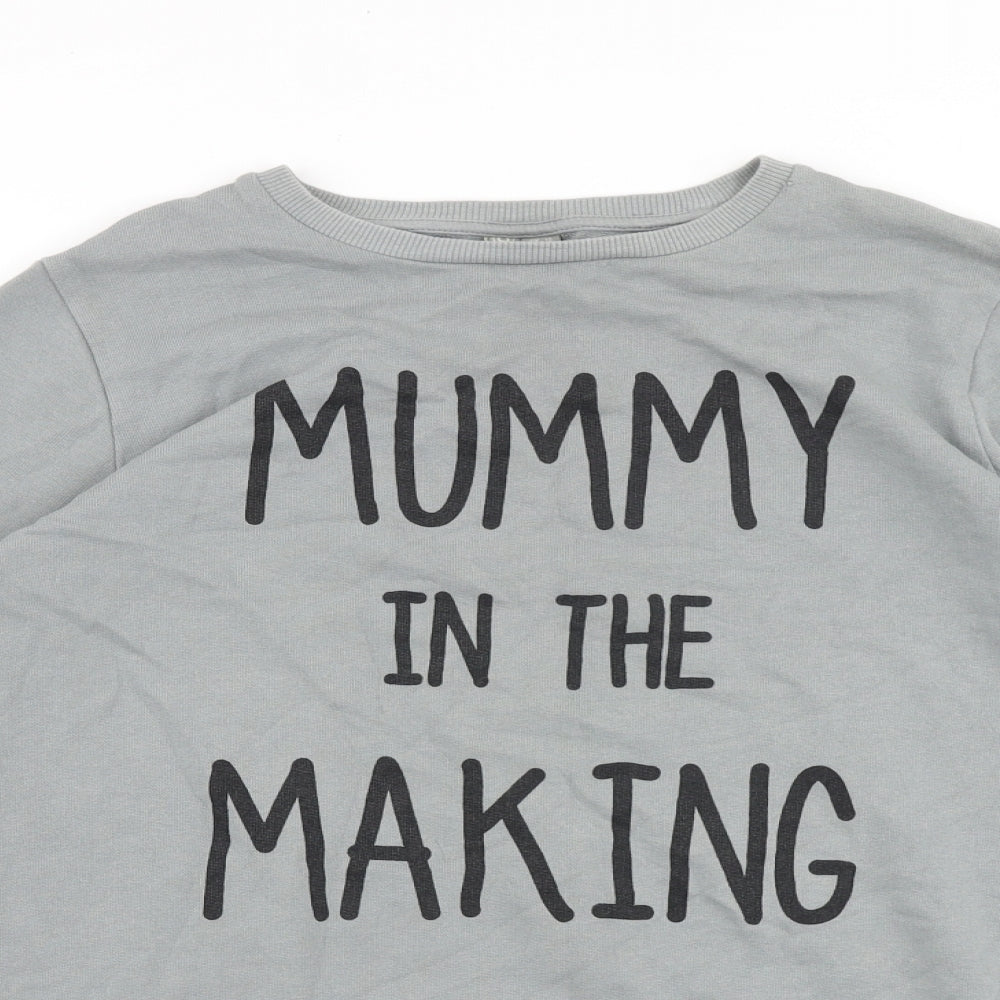 ASOS Womens Grey Cotton Pullover Sweatshirt Size 12 Pullover - Mummy in the Making