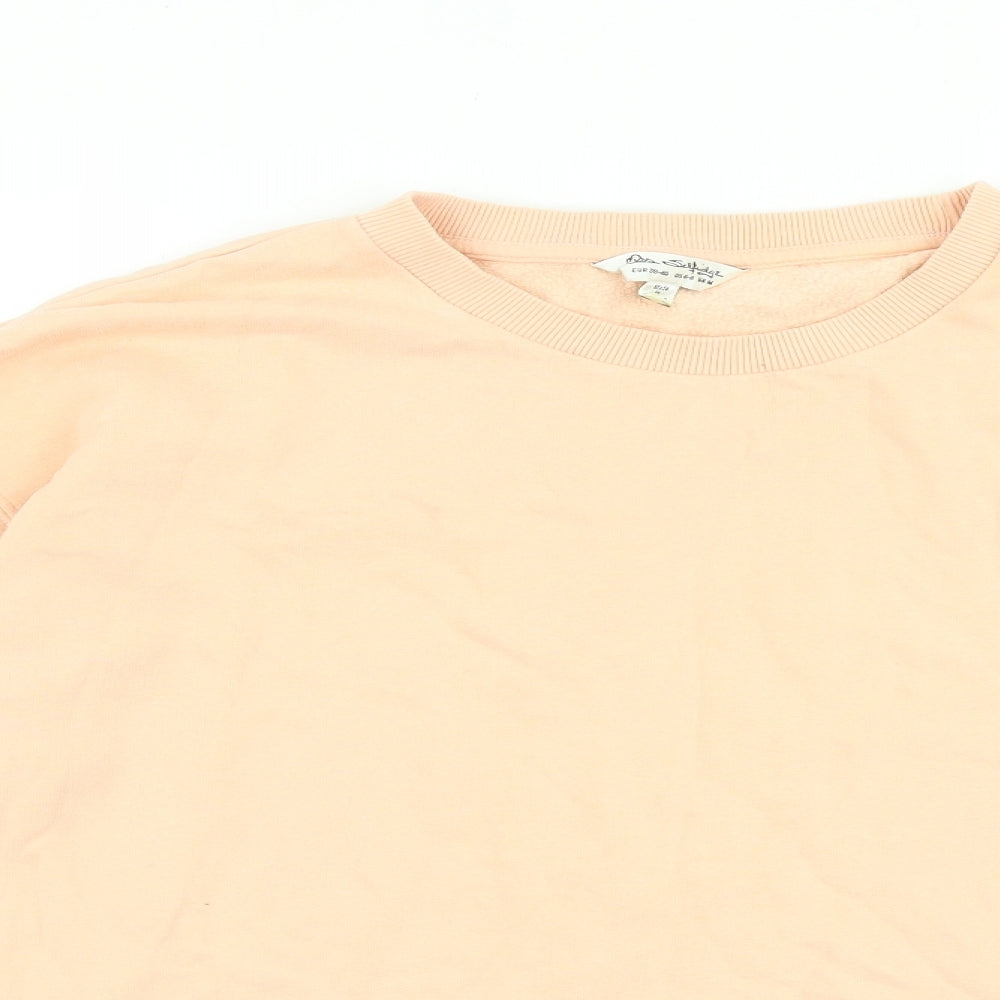 Miss Selfridge Womens Pink Cotton Pullover Sweatshirt Size M Pullover