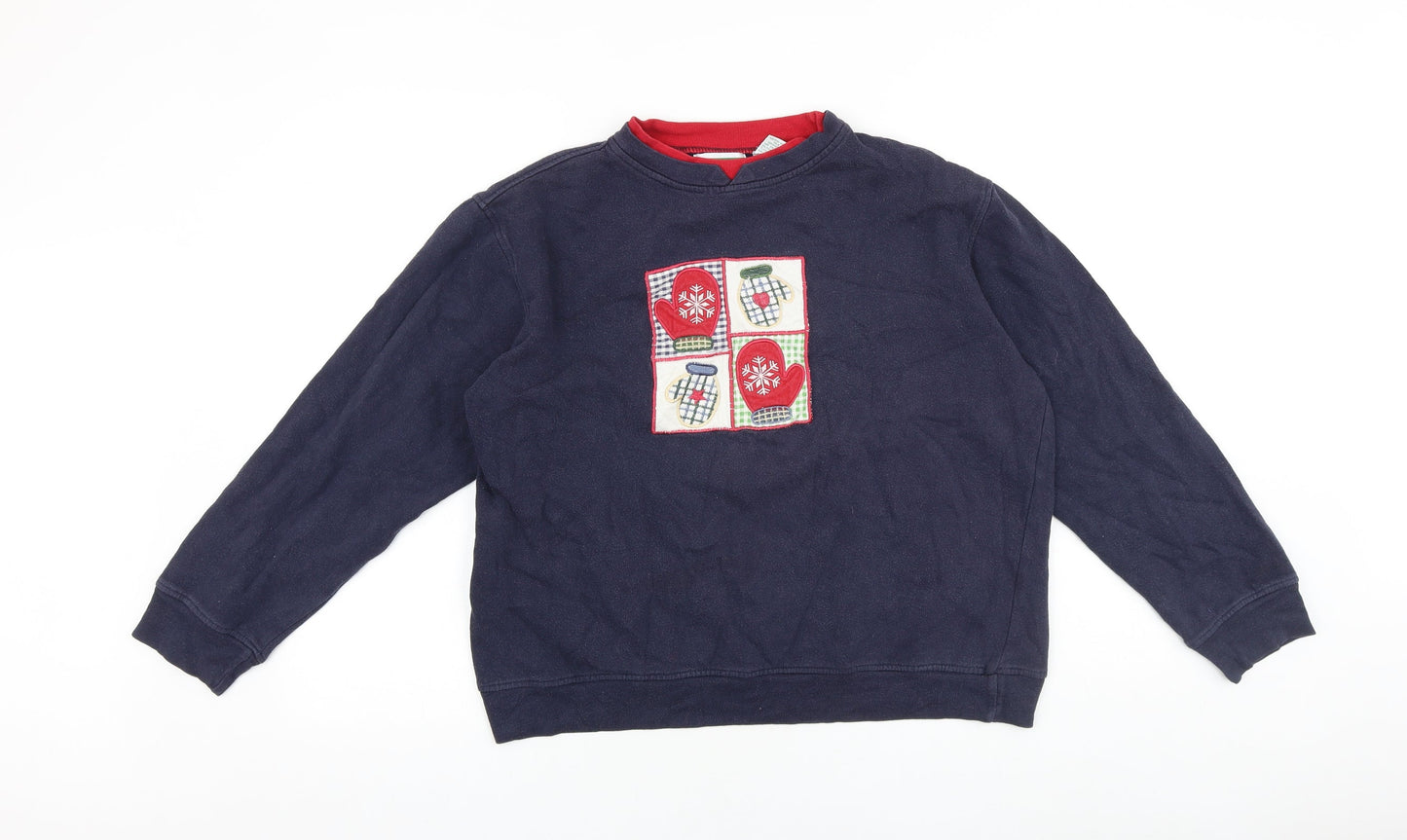 Shenanigans Womens Blue Cotton Pullover Sweatshirt Size M Pullover